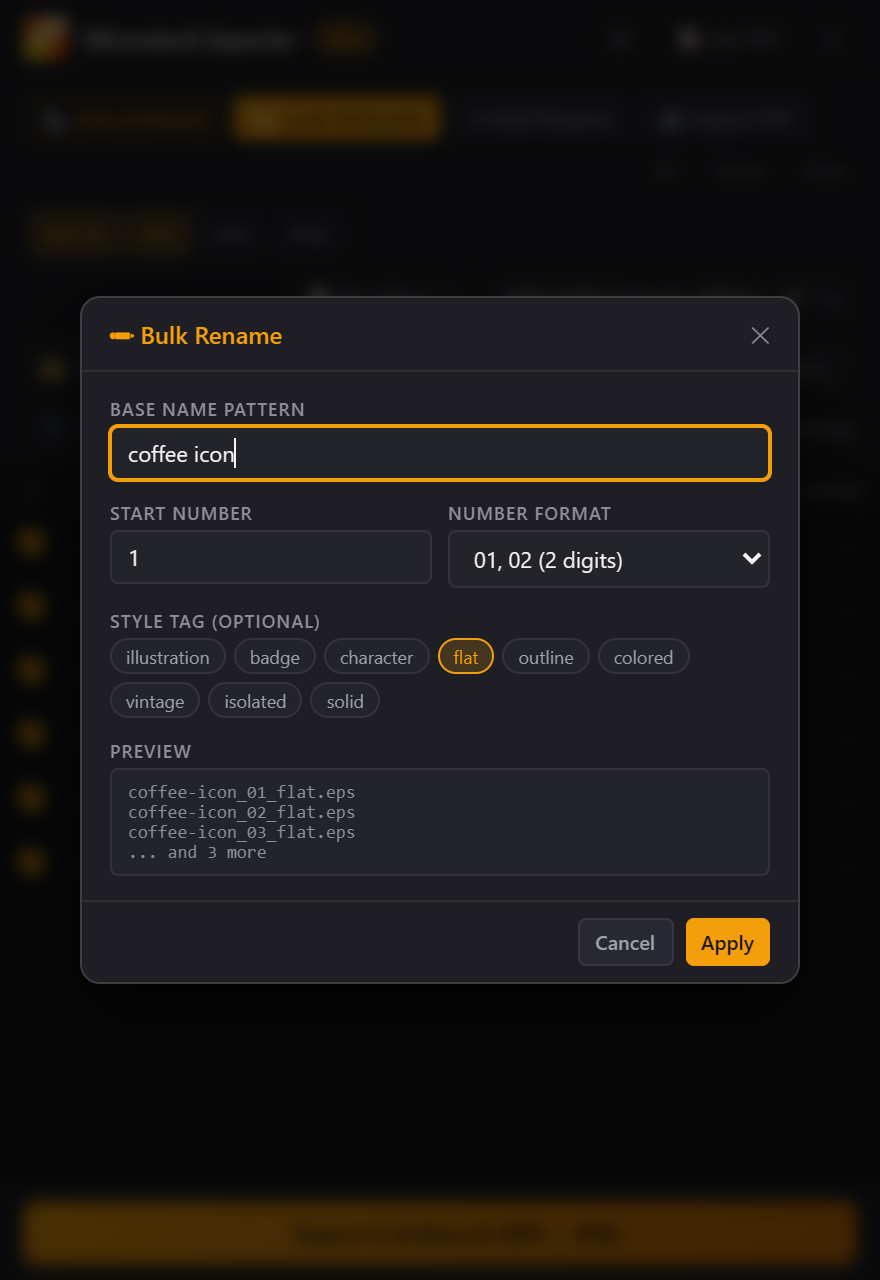 Bulk Rename dialog
